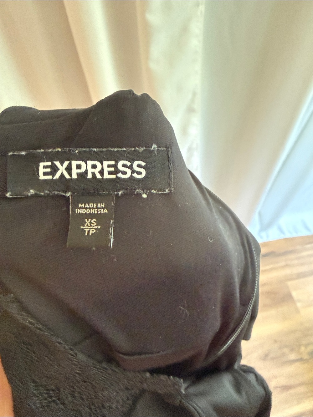 Express Black Lace-Trim Mini Dress - Picture 8 of 8